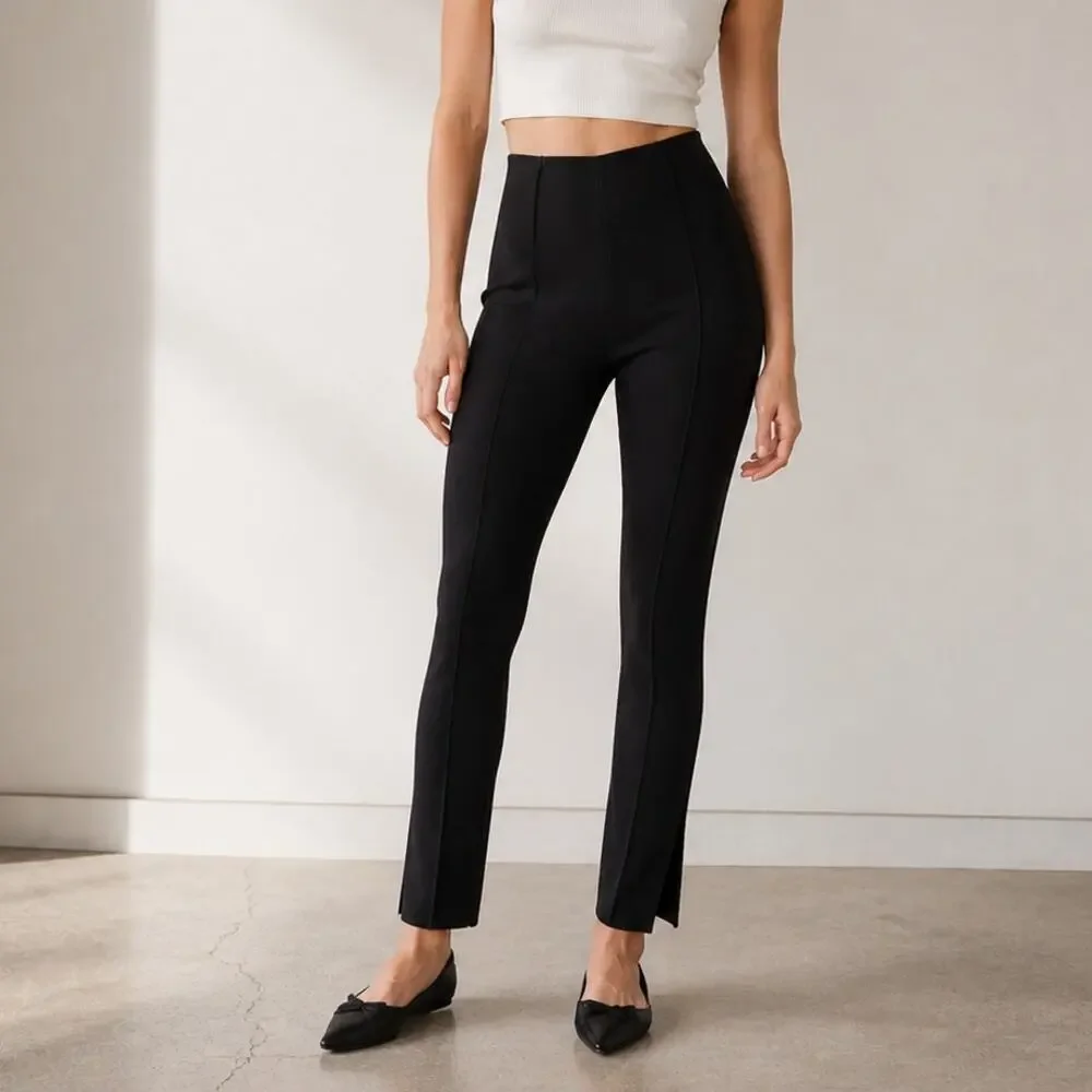 Cinq à Sept Brianne Tailored Pants Womens 14 Black High-rise Slim Fit Ankle
